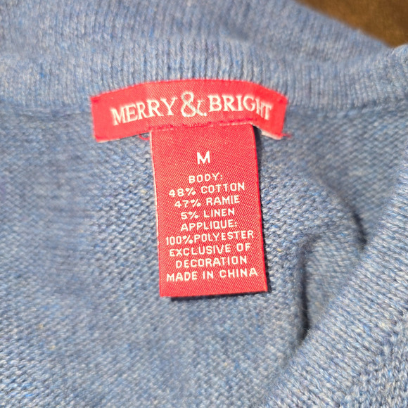 Vintage Christmas Granny Embroidered Angels Sweater Vest Cat Dog Waistcoat Sz M - Picture 7 of 7